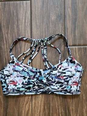lululemon athletica Black Multicolor Strappy-Back Sports Bra